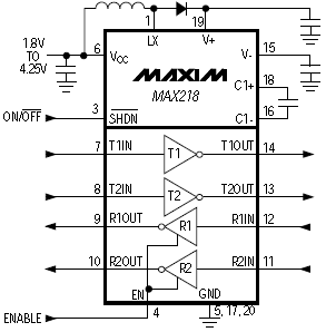 MAX218E, Приемник/передатчик RS-232